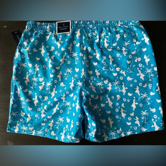CLUB ROOM Blue Hawaiian Mesh Lined Swim Trunks Mens sz XL (NWT) - Picture 6 of 6